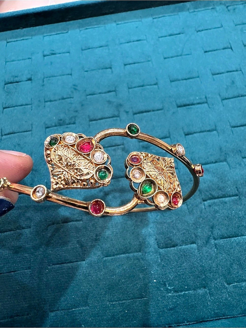 Multicolor Jeweled Open Cuff Arm Jewelry New